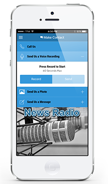 Cell phone with audio recording radio app feature