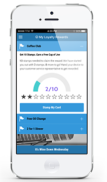 Cell phone with loyalty rewards radio app feature